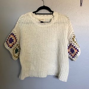 Knit crochet top